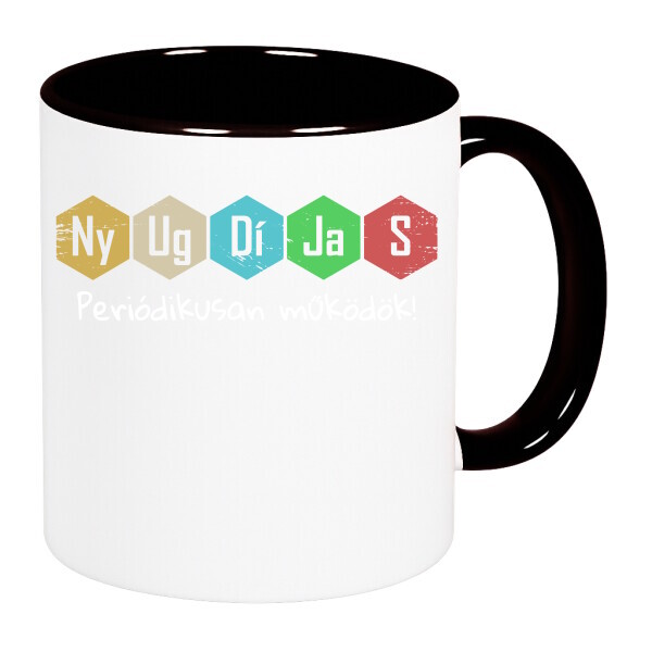 Színes fülű és belsejű bögre