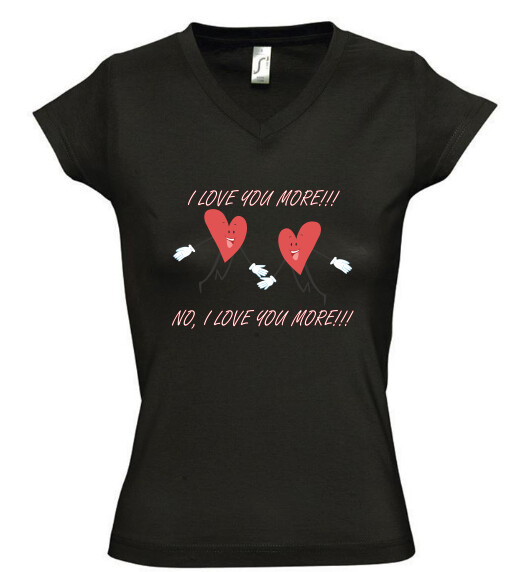 Női V nyakú póló