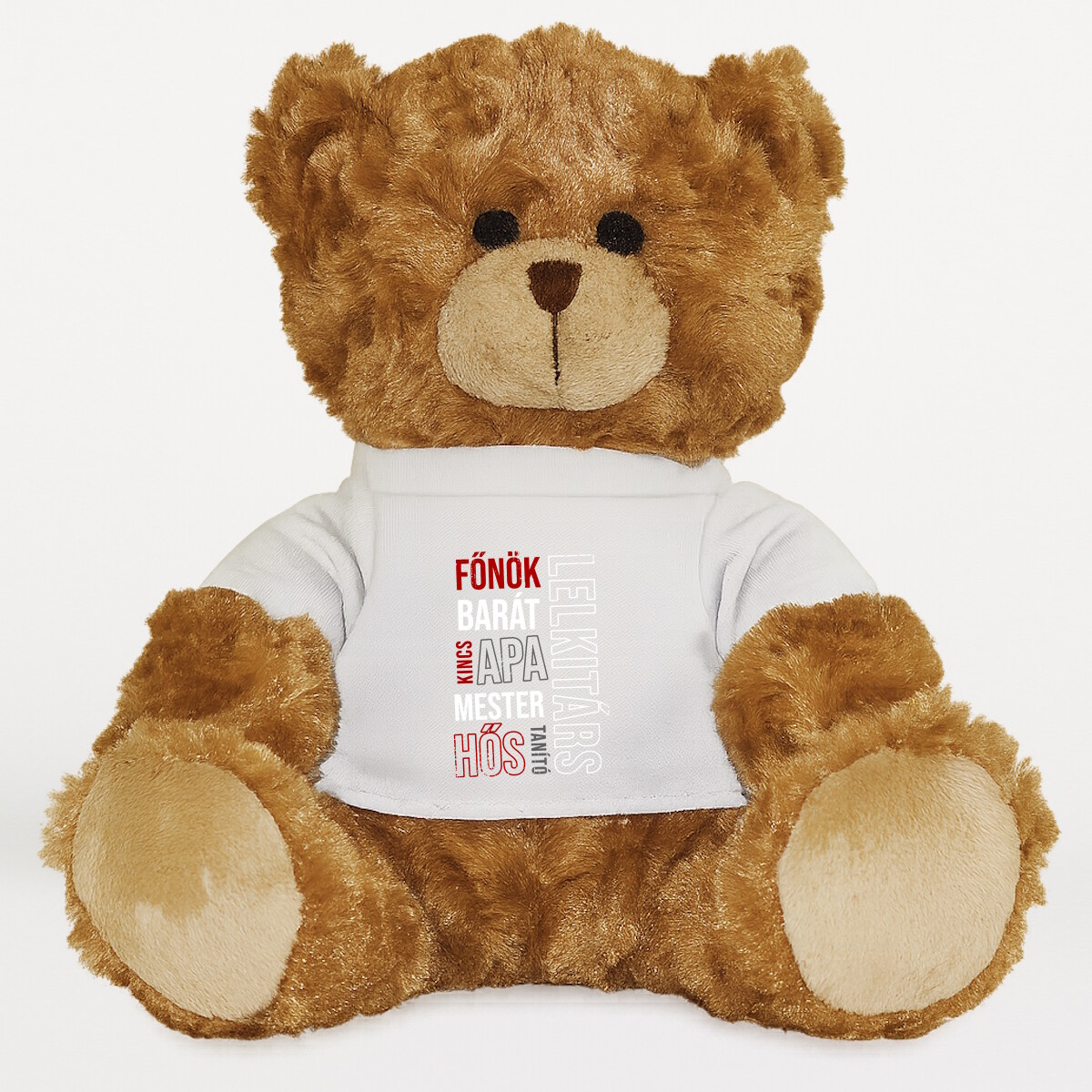Plüssmaci egyedi pólóval