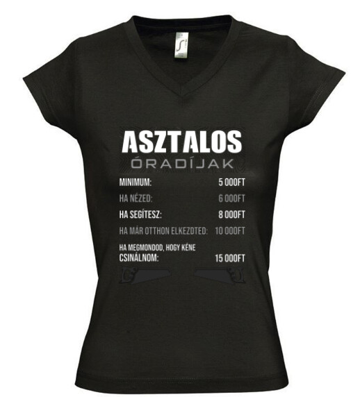 Női V nyakú póló