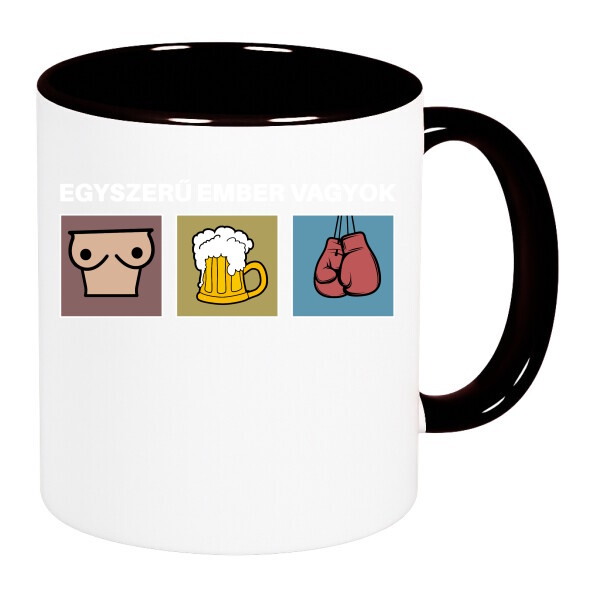 Színes fülű és belsejű bögre