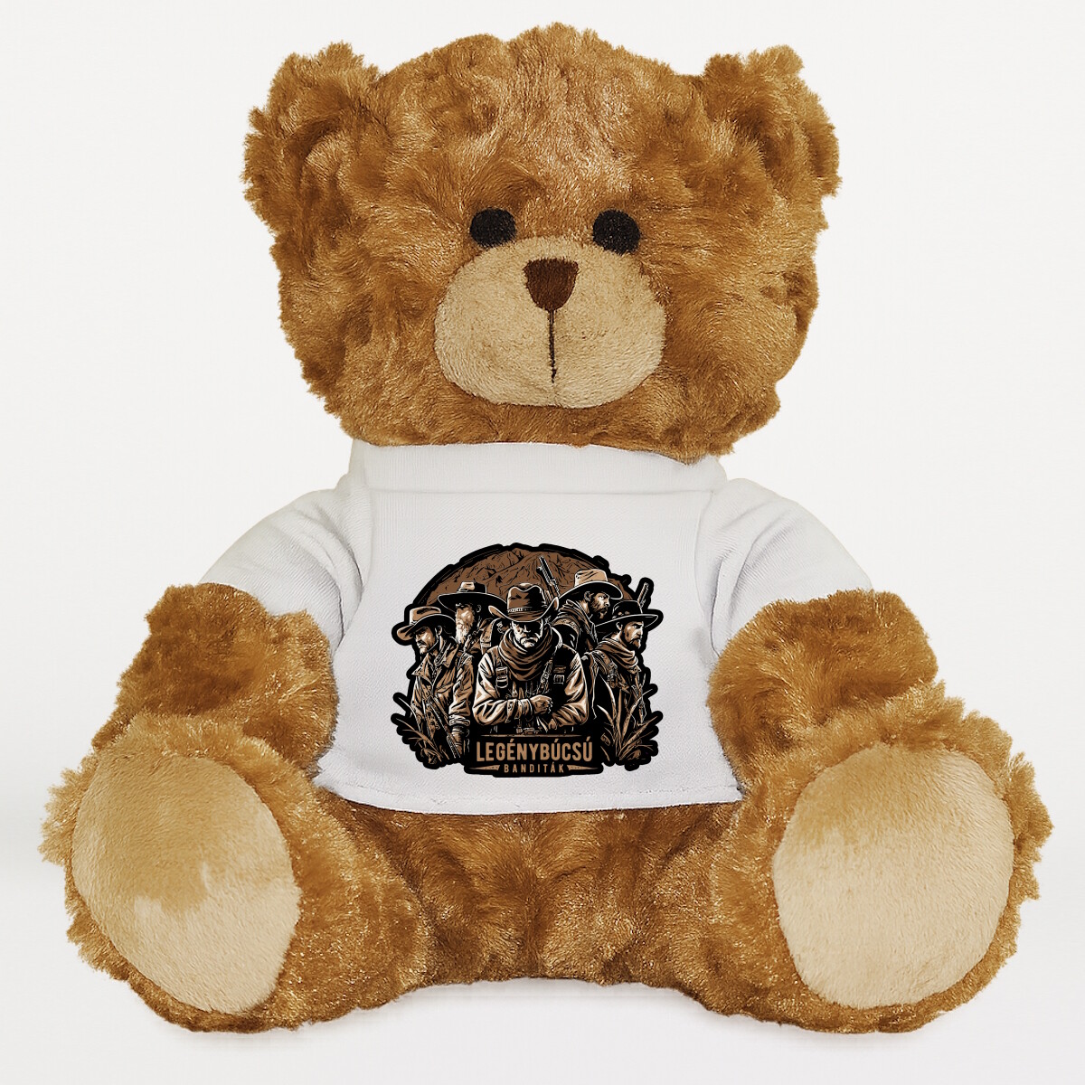 Plüssmaci egyedi pólóval