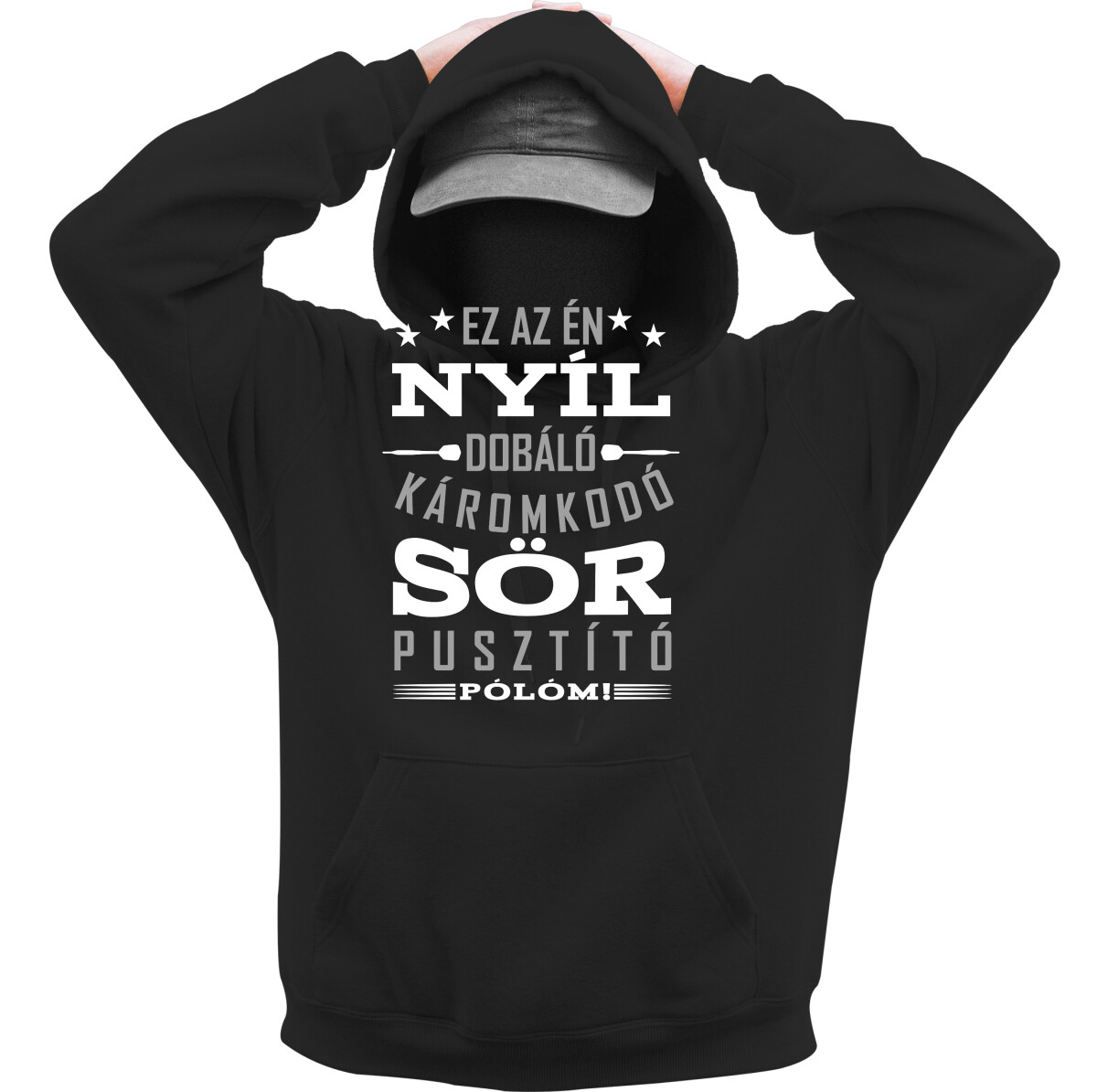 Kapucnis belebújós pulóver