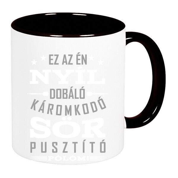 Színes fülű és belsejű bögre