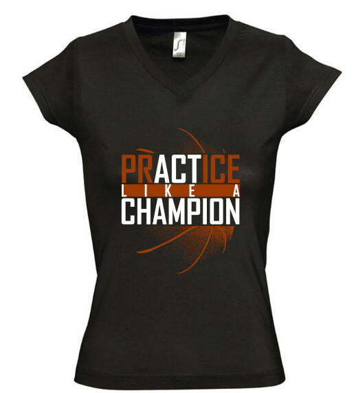 Női V nyakú póló