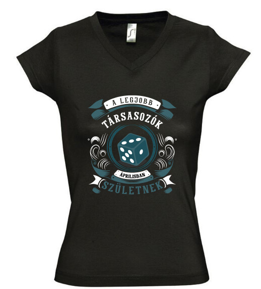 Női V nyakú póló