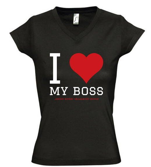 Női V nyakú póló