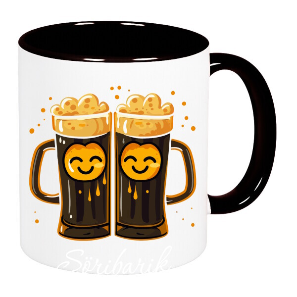 Színes fülű és belsejű bögre