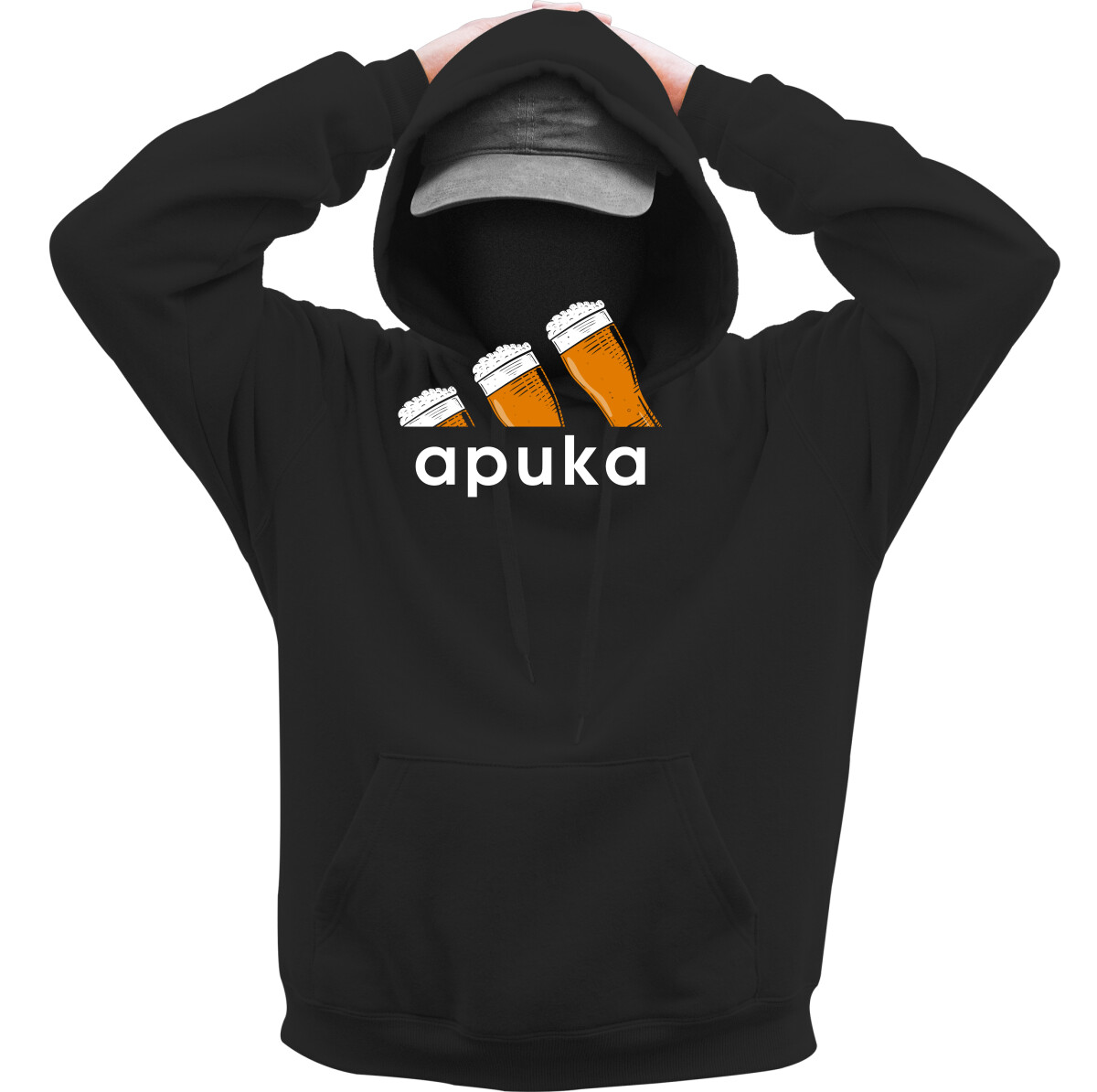 Kapucnis belebújós pulóver