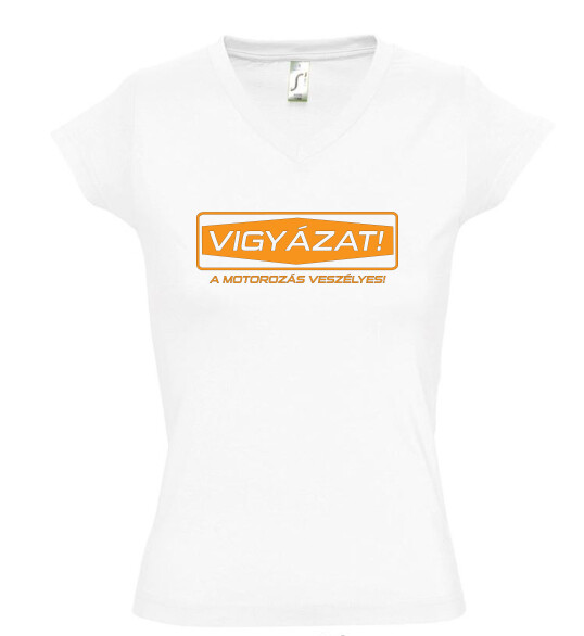 Női V nyakú póló