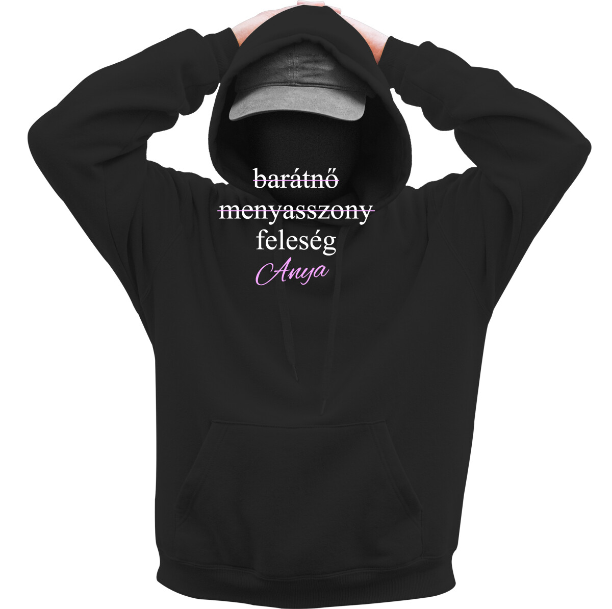 Kapucnis belebújós pulóver