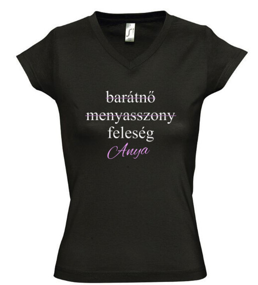 Női V nyakú póló