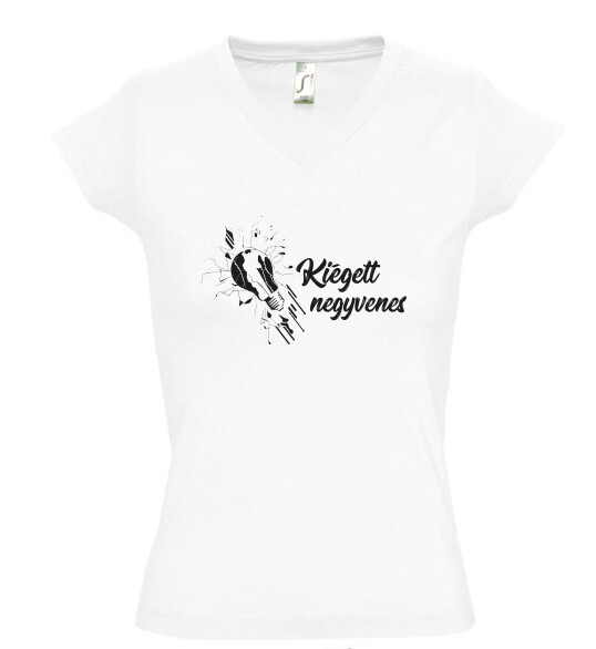 Női V nyakú póló