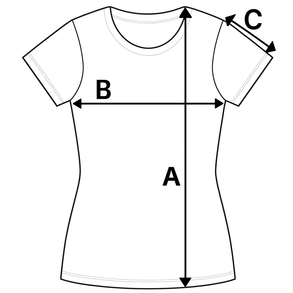 Egyedi Női Prémium Póló Mérettáblázat