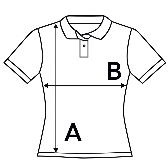 Női galléros póló Mérettáblázat