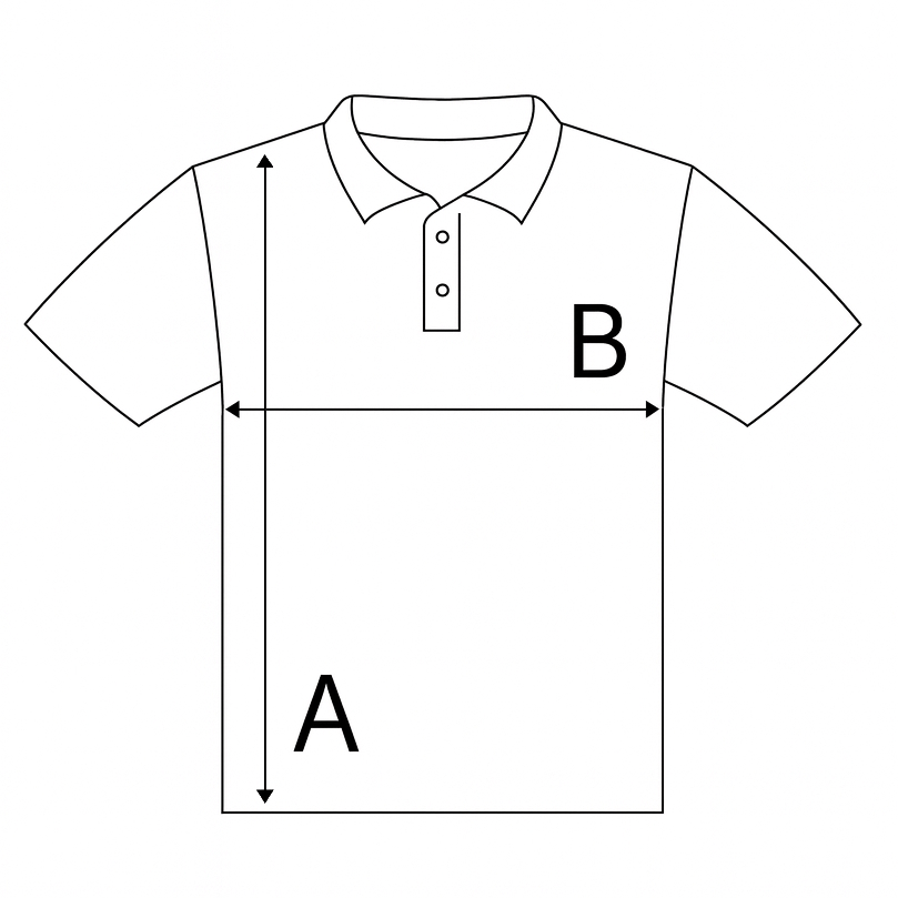 Férfi galléros póló Mérettáblázat